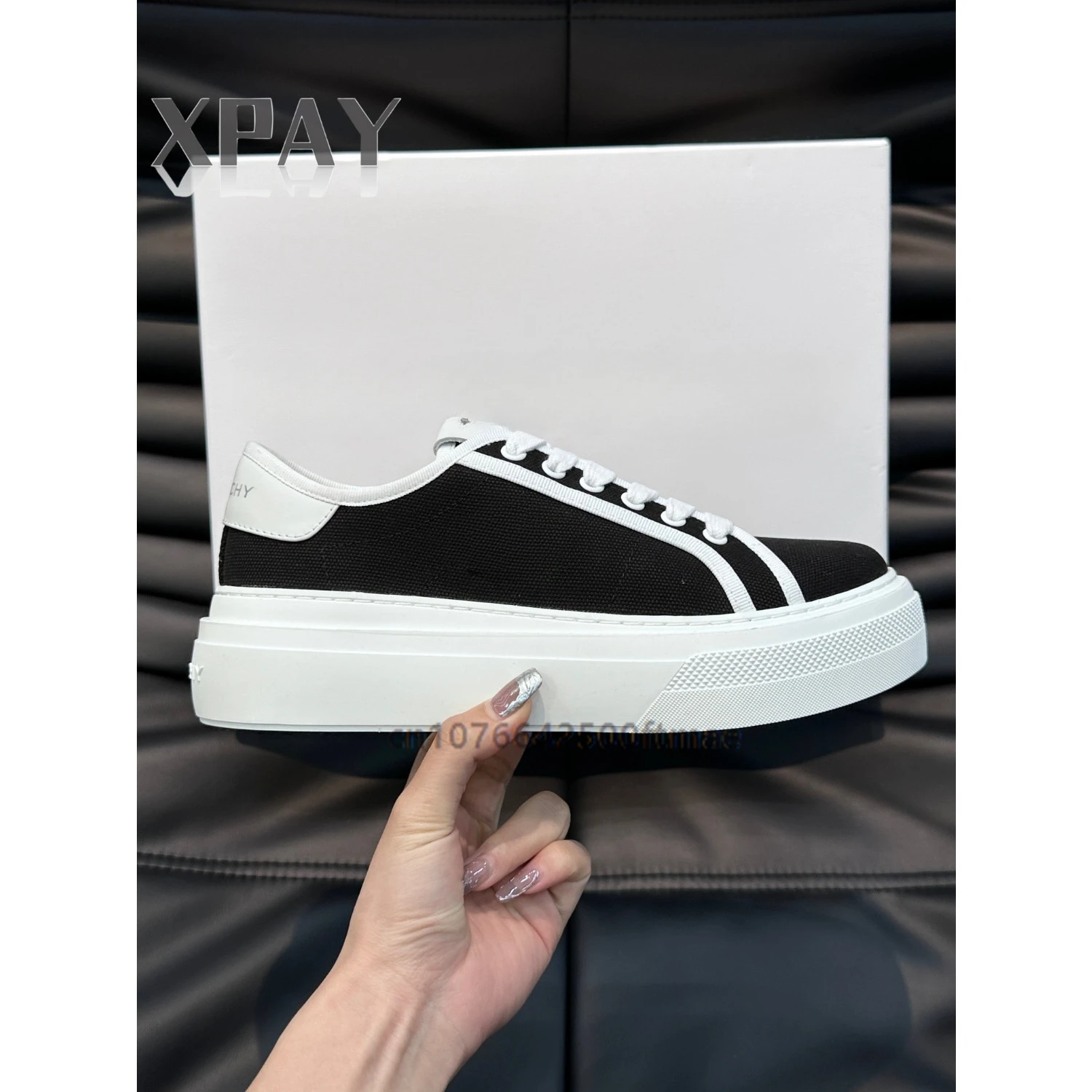 

Designer Canvas Shoes men Low Top Luxury Brand Comfortable Genuine Leather Lace Up thick sole casual 2023 Sneakers Tenis