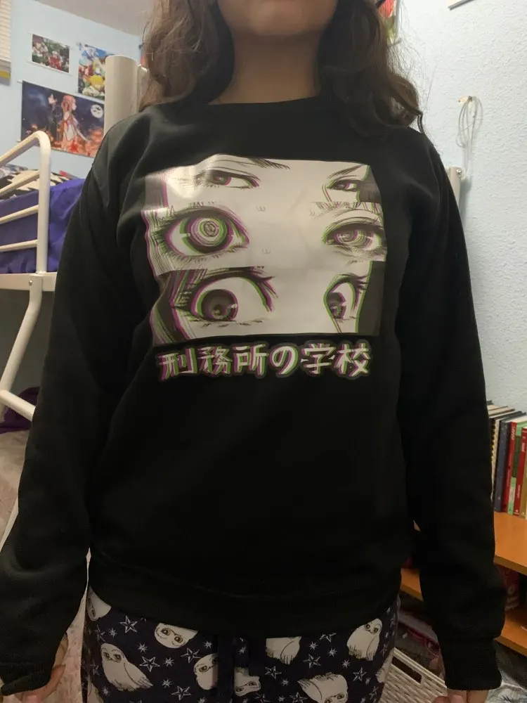 

Pudo Prison Eyes Sweatshirt 90s Internet Explorer Vaporwave Tumblr Inspired Sweater Pale Pastel Grunge Aesthetic Black