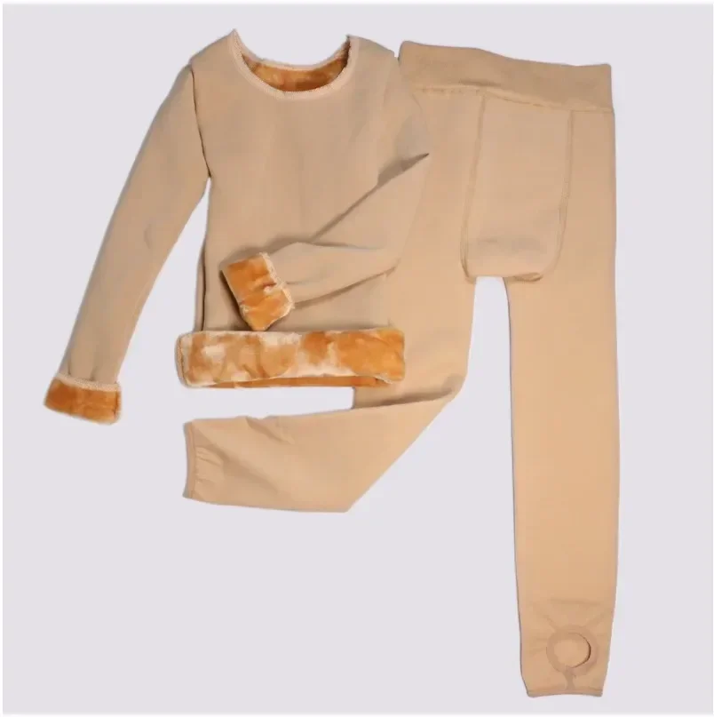 Girls Thermal Underwear Set Winter Fleece Thick Leggings Dance Costume Kids homewear Children Underwear 10 12 Years Kids Clothes