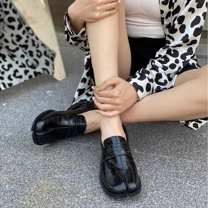 New Genuine Leather Tabi Loafers Unisex Men's Women's Tabi Shoes