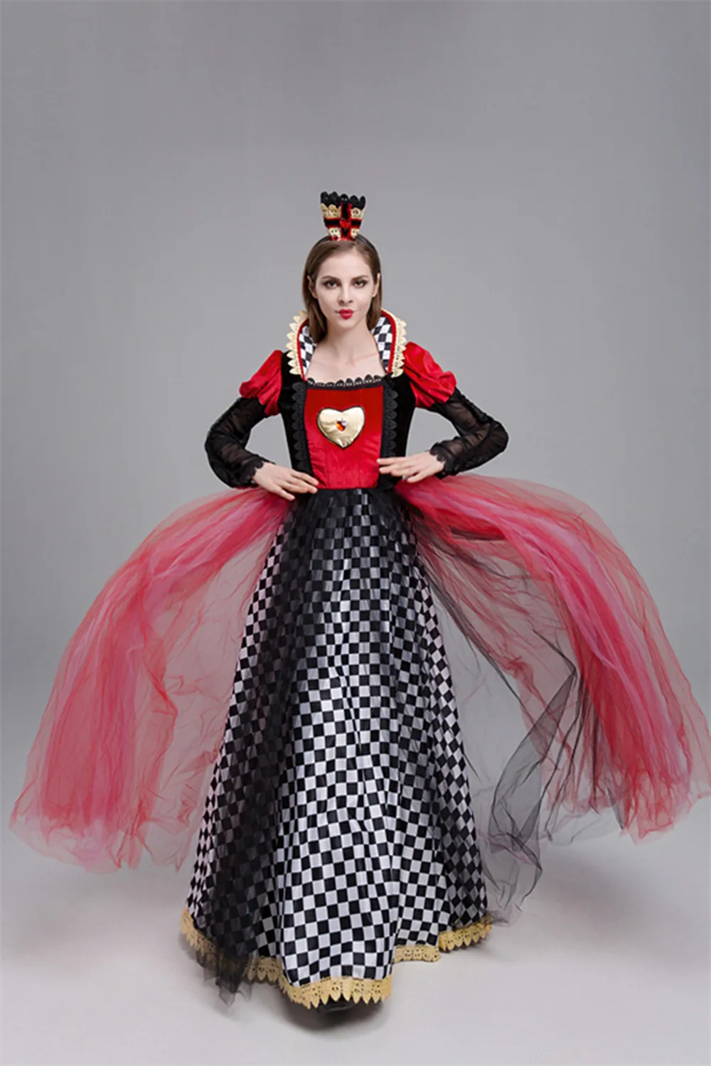 Disney Alice nel paese delle meraviglie costumi Cosplay regina dei cuori  vestito regina rossa donna donna elegante vestito da festa di Halloween  abbigliamento - AliExpress