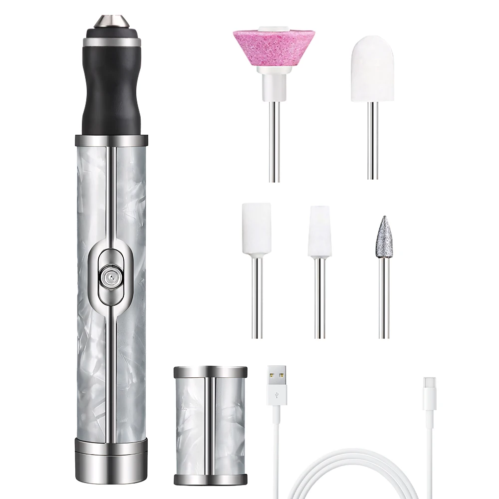 Kit elétrico recarregável com 4 velocidades, lixadeira, conjunto para manicure e pedicure para nail art._voghion.com
