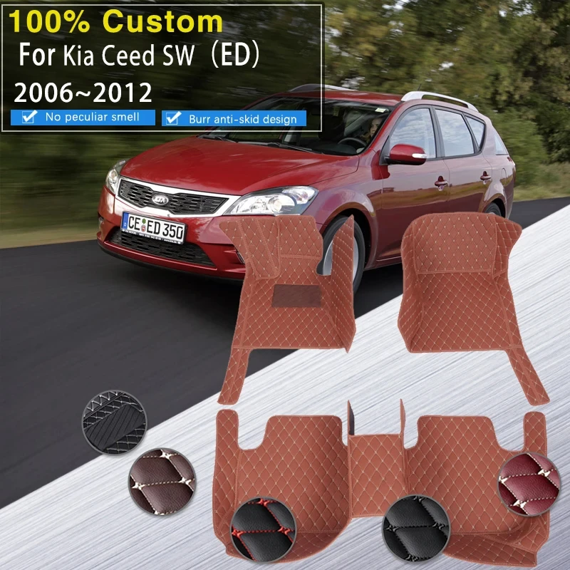 

Car Floor Mats For Kia Ceed SW Ceed Sportswagon Ceed SW ED 2006~2012 5seat Anti-dirty Pads Leather Mat Carpets Car Accessories