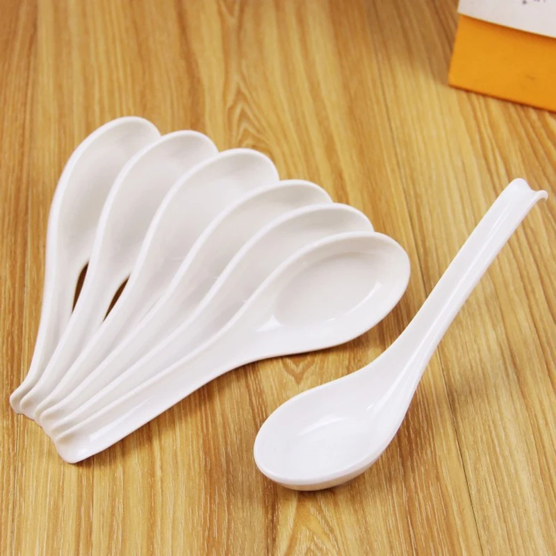 Soup Spoons,15Pcs Japanese Style Spoons Creative Rice Spoons Chinese Asian Soup Spoons with Long Handle for Restaurants