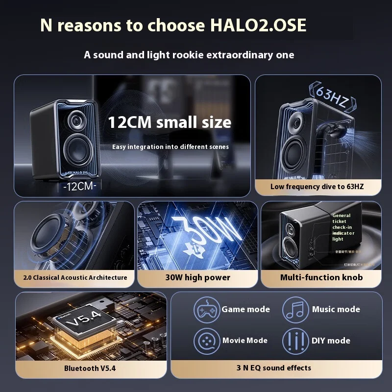 EDIFIER Halo 2.0 SE Bluetooth Speaker 2.0 Acoustic Architecture Active Home Gaming Esports Music subwoofer Speaker