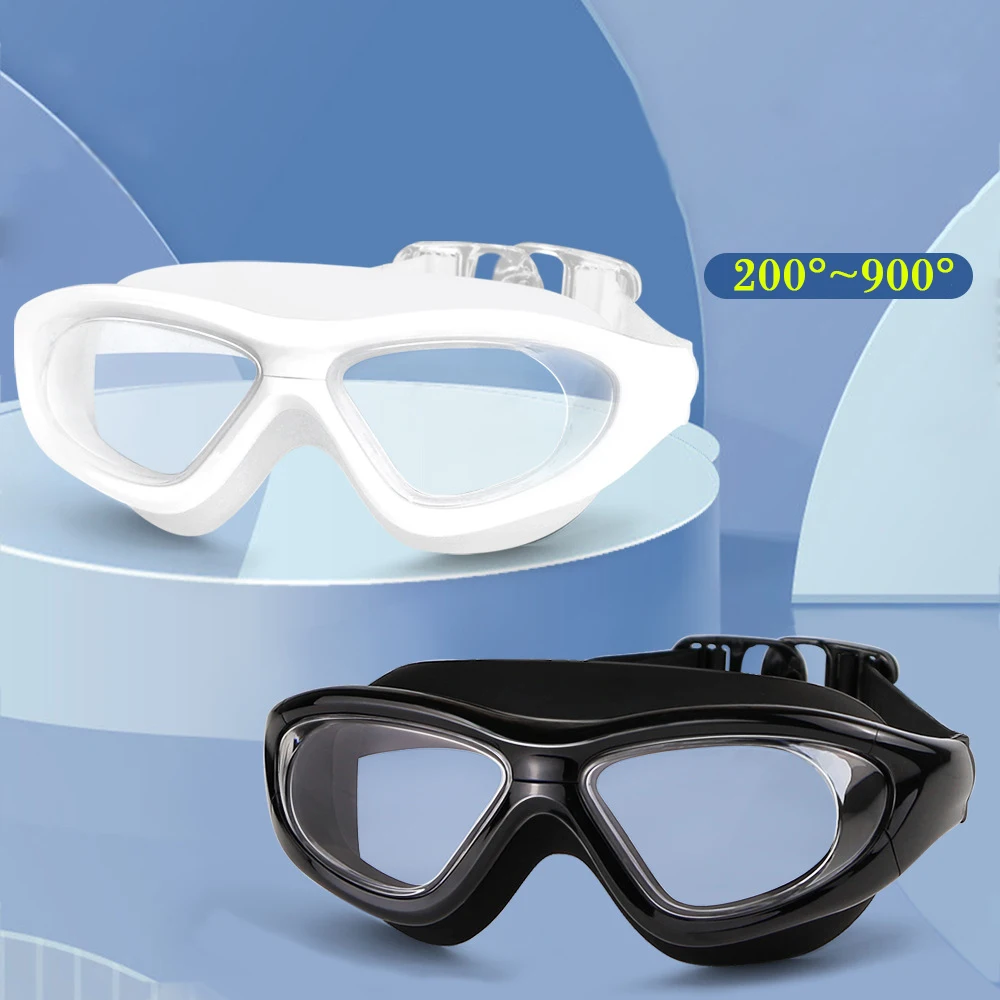 Swimming Goggles Men Women Teens Waterproof 0 -2 to -9 Myopia Diopter Swim Goggles Transparent Anti-UV Anti-fog Swimming Glasses Without Box