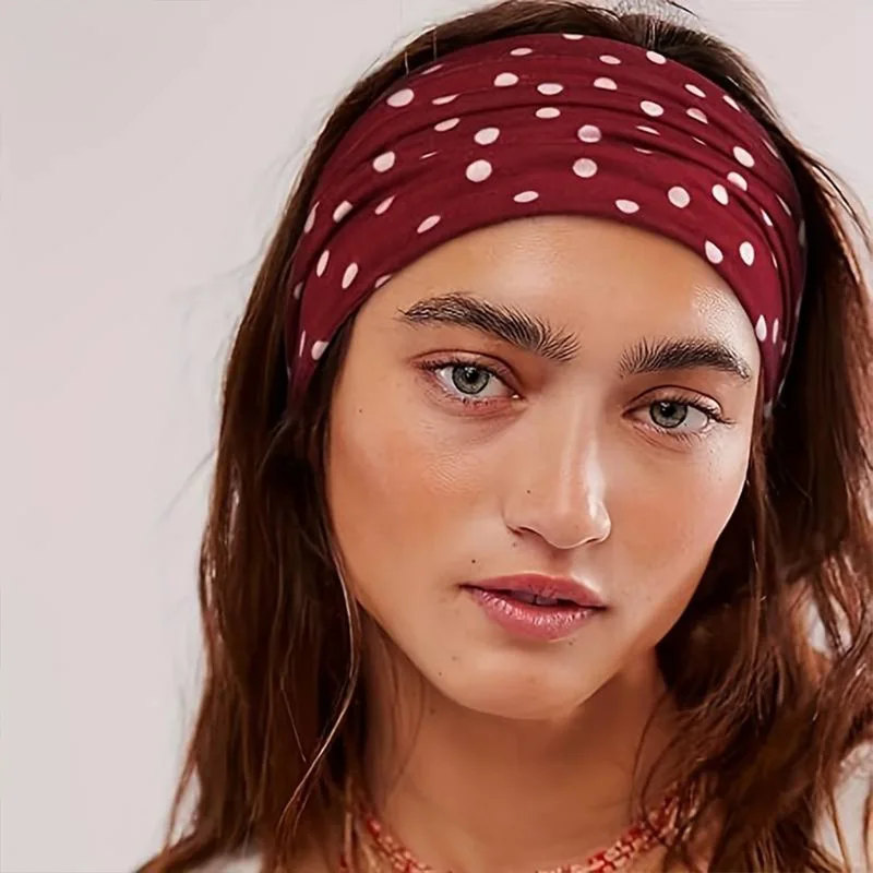 Y2K Retro Boho Breeze Wind Dot Stretch Women' Hairbands