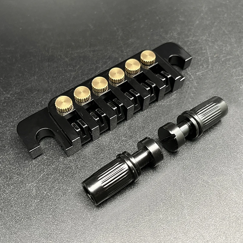KAISH Elektrische gitaar TP-6 stijl LP brug stop bar vintage 70's brug staartstuk met fijne tuners/studs voor LP Les Paul/SG/ES elektrische gitaren chroom