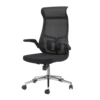 Ergonomic Home Office Chair, High Back Desk Chair - Fixed Headrest with Flip-Up Arms, Tilt Function, Lumbar Support and PU Wheel 1