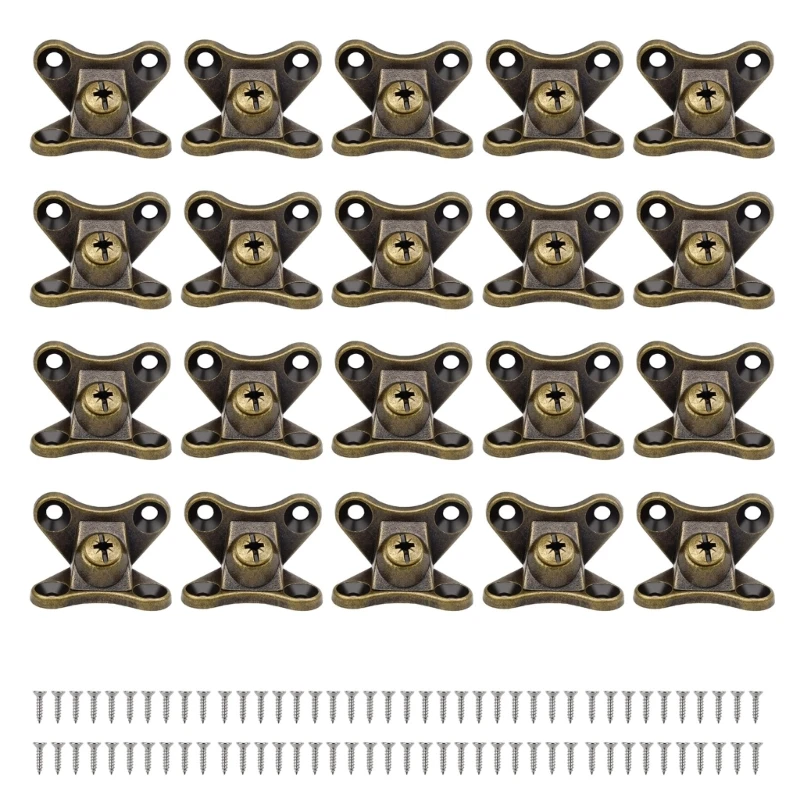 20 Pcs 아연 합금 나비 코너 코드 이동식 코너 버팀대 금속 직각 브래킷 가구 하드웨어 내구성 T5EF