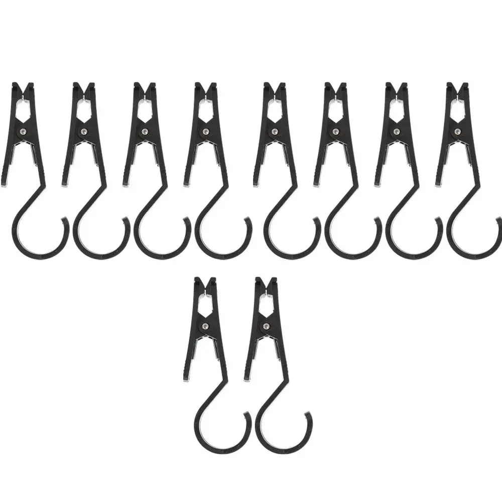 10 Pcs 플라스틱 다목적 교수형 클립 경량 스톰프루프 잠글 수 있는 해양 보트 레일 클립 블랙 텐트 캐노피 클립