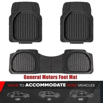Tappetini universali in PVC per auto, set da 3 pezzi, antiscivolo, impermeabili, resistenti, per tutte le stagioni, in gomma, per la protezione del tappeto del veicolo