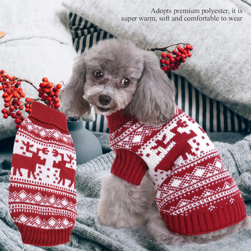 

Christmas Pet Sweater Winter Warm Dog Clothes Classic Dog Sweater Pet Knitted Xmas Chihuahua Clothing For Small Medium Dogs
