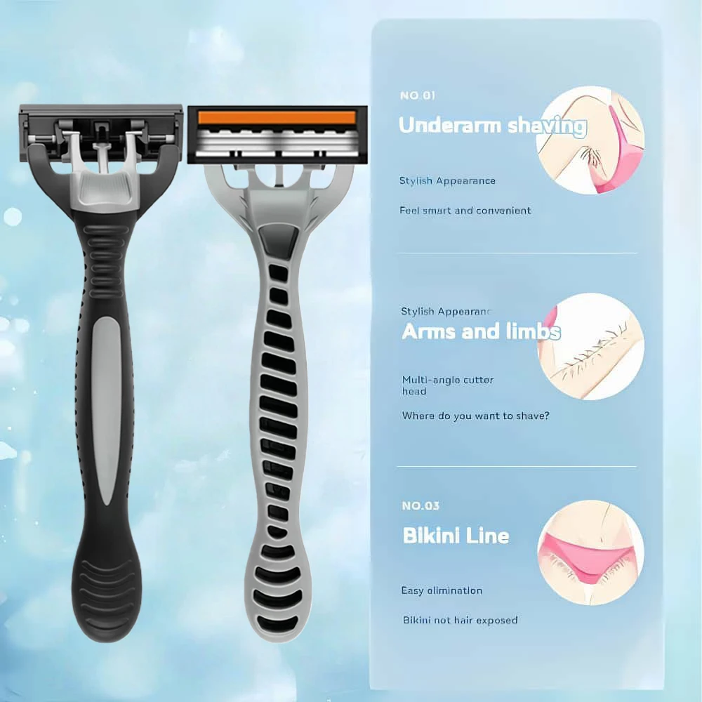 3-layer Stainless Steel Manual Safety Razor For Smooth Shaving_voghion.com