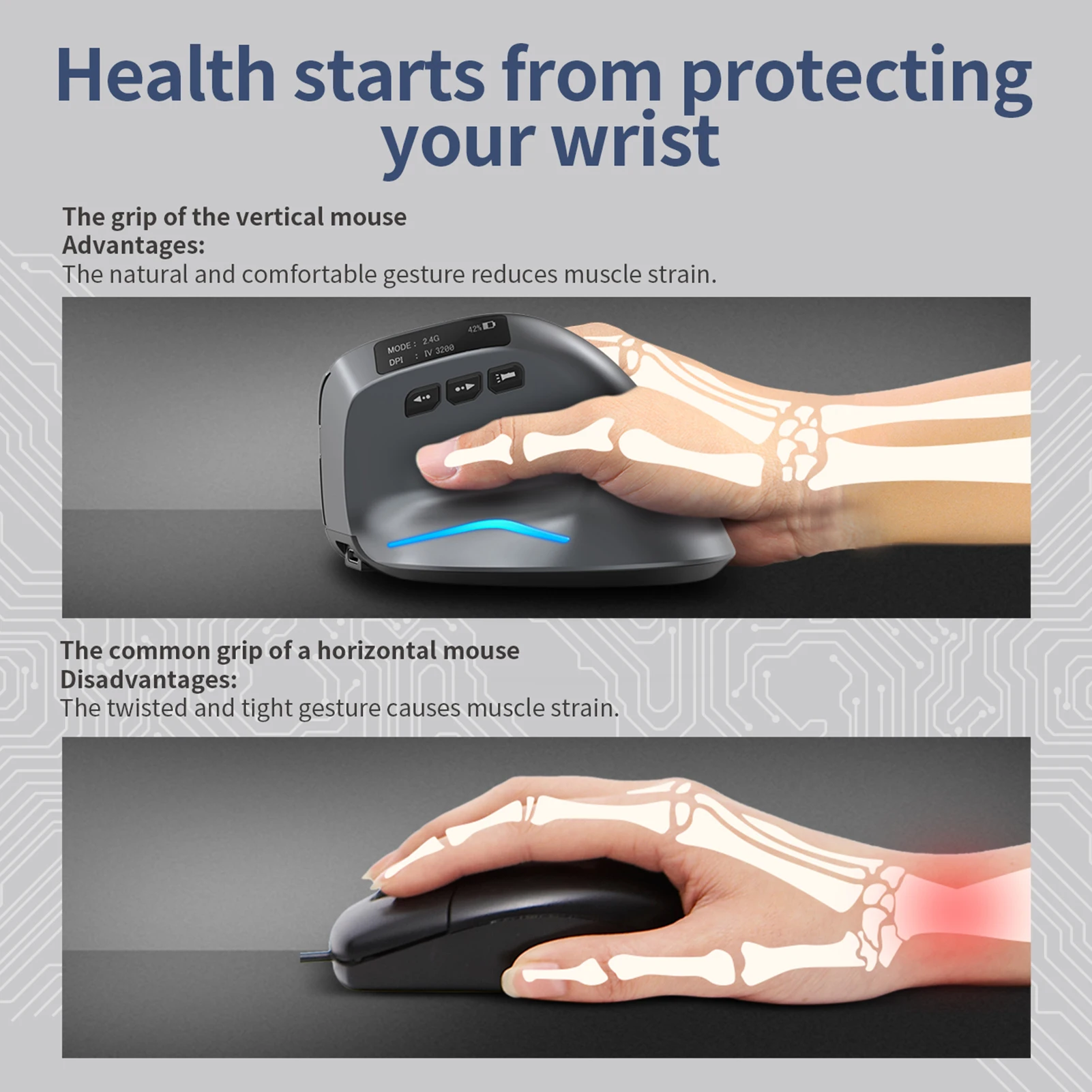 ماوس ZELOTES F-26C ماوس لاسلكي مزدوج الوضع قابل لإ...