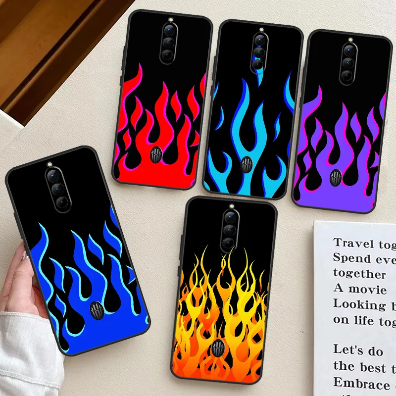 Blue Red Flame Fire Cover Per Nubia Red Magic 8S 8 Pro Plus 7 7S 6 6S 6R 5S 5G Custodia Per Red Magic 9 Pro Plus