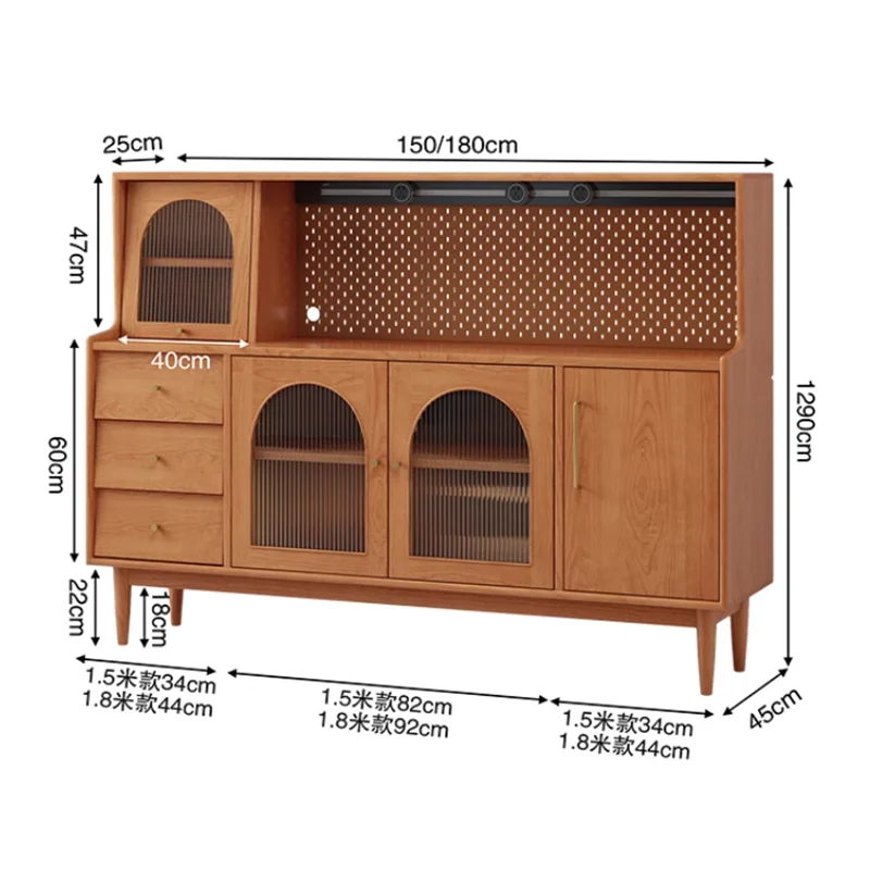 Modern Solid Wood Sideboards Multifunction Space Saving et Kitchen Cabinets Drawers Dining Room Furniture De Comedor FYSB