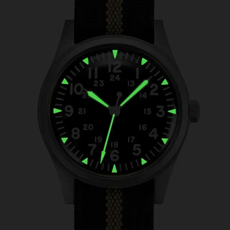 Rdunae ra03 g10 34,5mm Retro Militär uhr 316l Edelstahl k1 Mineral glas leuchtende Sport quarz Männer Piloten uhr Männer