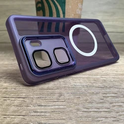 Magnetic Soft Silicone Clear Phone Case with Camera Protection for Iqoo Neo 9 (PURPLE)