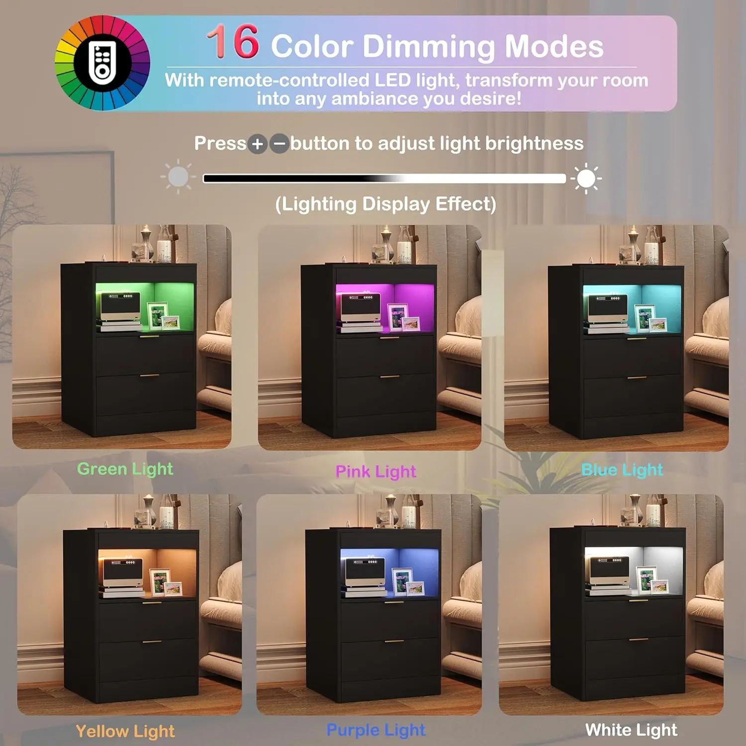 e مع قاعدة شحن ودرجين، وطاولة جانبية للأريكة السود...