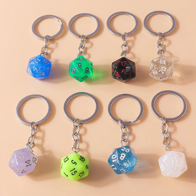 

New Fashion Cute Keychains Resin Colorful Dice Charms Keyrings Souvenir Gift For Car Key Handbag Pendants Key Chains Accessory