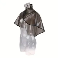 1 cape de coiffure transparente imperméable, réutilisable, avec fermeture au cou, pour la coloration des cheveux, usage domestique et professionnel 3