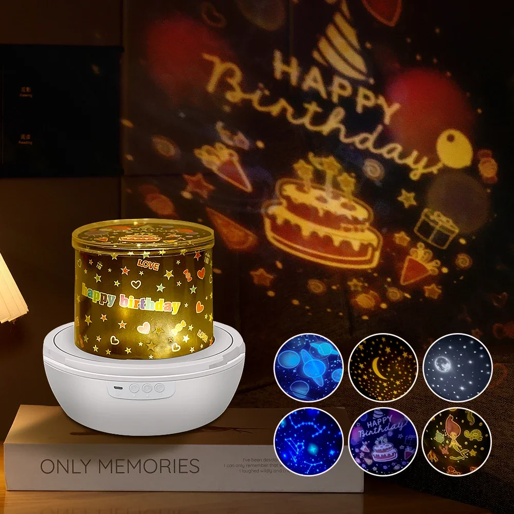 Starry Night Lamp, Galaxy Projector, 360° Rotating LED Night Light, Ideal for Bedside Use, Perfect for Gifts And Room Decor