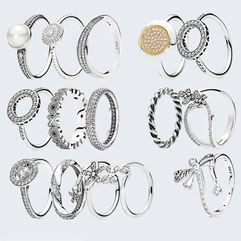 

New hot selling silver rings, red heart rings, shining crowns, pair rings, love series, archetypes, irregular graphics