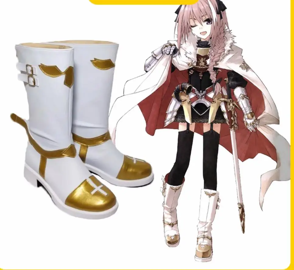 

Anime Fate Apocrypha Cosplay Costume Saber Servant Rider Astolfo Cosplay Halloween Outfit Lolita Party Boots Shoes Cosplay Pro