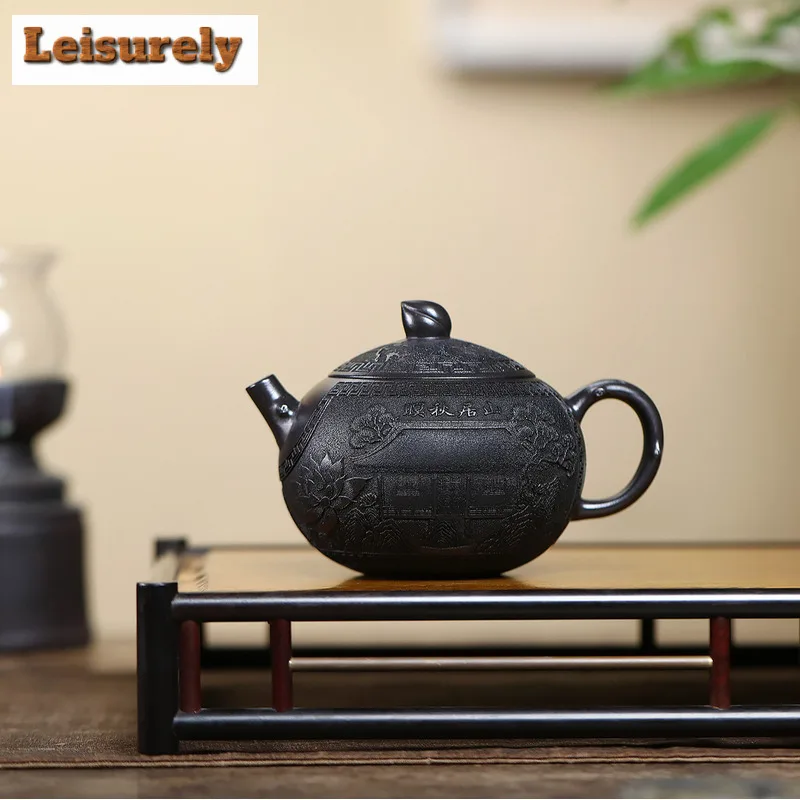 250ml Vintage Yixing Purple Clay Teapots Handmade Peach Pot Raw Ore Stone Yellow Mud Tea Infuser Kettle With Filter Zisha Teaset