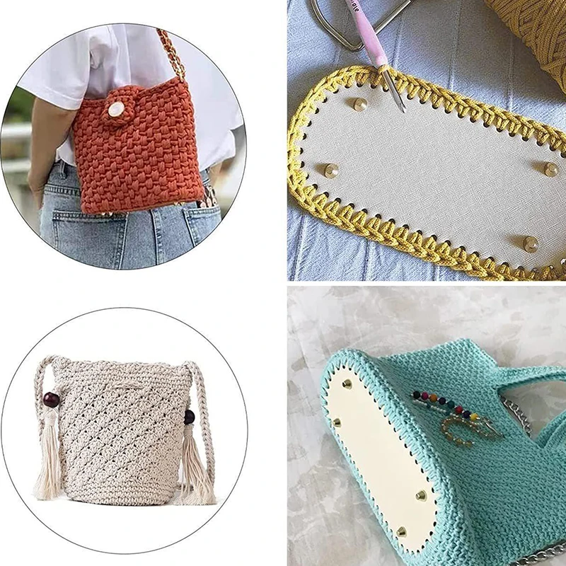 2 Pezzi Fondo del Borse PU, 22x10cm Fondi per Borse Uncinetto, Fondo Borsa in Pelle PU Base, Ovale Borsa Tappetino Borse, per Borsa in Cuoio Fondo Borsa/Borse da Donna/Borse Fai da Te