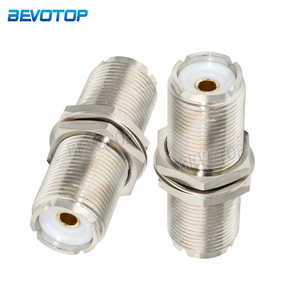 

1Pcs UHF SO239 Female to UHF SO-239 Female Socket Mount Connector with Nut Panel Bulkhead Copper Brass