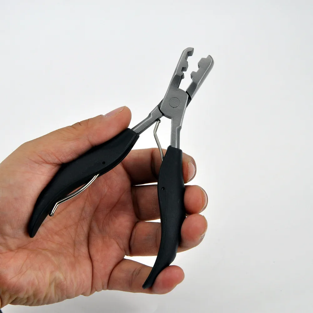 Stainless Steel Hair Extension Pliers Multi-Functional Keratin Pre-Bonded Hair Pliers with 3mm and 5mm Small Grooves