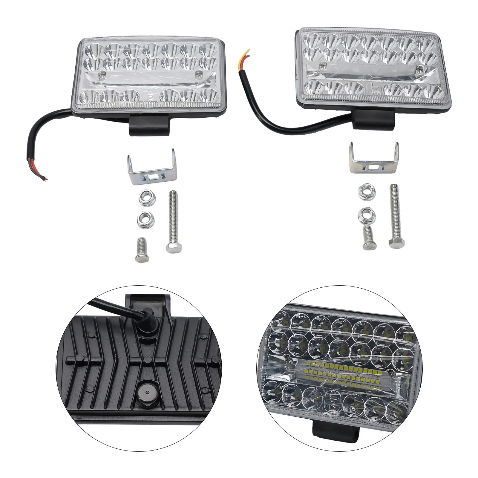 자동차 헤드라이트 LED 라이트 직사각형 교체용 2개 3X5인치 60W 새 제품 크롬 고광도 자동차용