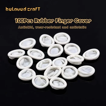 BelovedCraft 가죽 재봉 도구, 천연 고무 일회용 라텍스 손가락 침대, 고무 손가락 커버, 가죽 공예, 50 개, 100 개