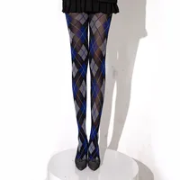 Collants femme Lingerie bas minces collants Plaid rétro cuisse haute bas collants bas de corps femme bonneterie 6