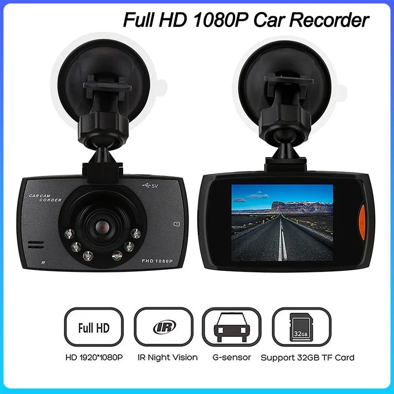 차량용 DVR 비디오 녹음기 대시 캠, 야간 투시경, 주차 모니터, 루프 녹화, 자동차 액세서리, 2.4 인치, 1080P 