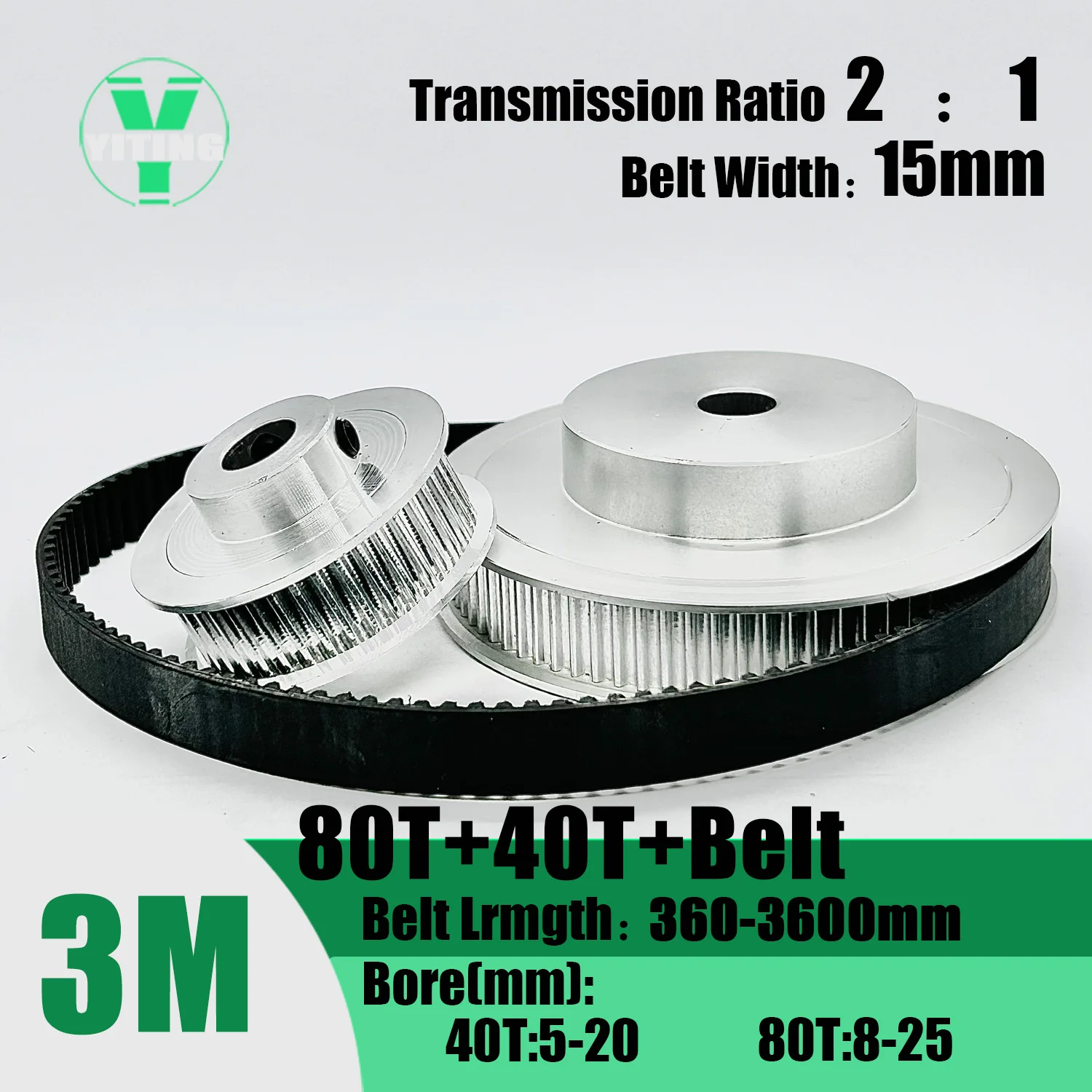 Kit Poulie Distribution HTD3M 3:1 - 60 Dents 20 Dents + Courroie 285mm - Pour Projets Précis