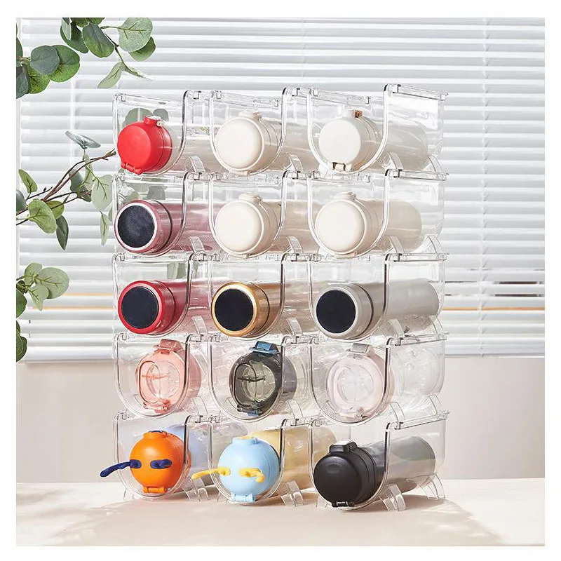1PC Plastic Stackable Water Bottle Holders Kitchen Pantry Refrigerator Storage Bins - AliExpress
