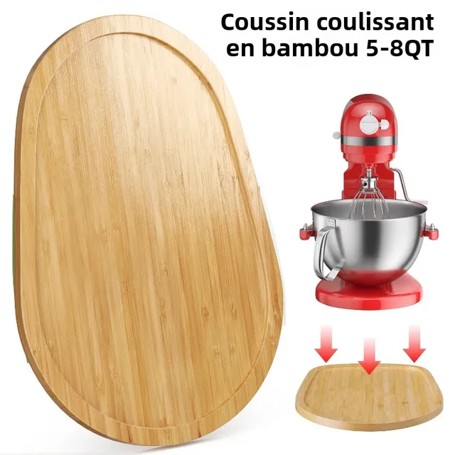 Support coulissant en bambou pour batteur KitchenAid, pour batteur vertical à tête oblique 5 QT-8QT, patin coulissant pour batteur de cuisine 1