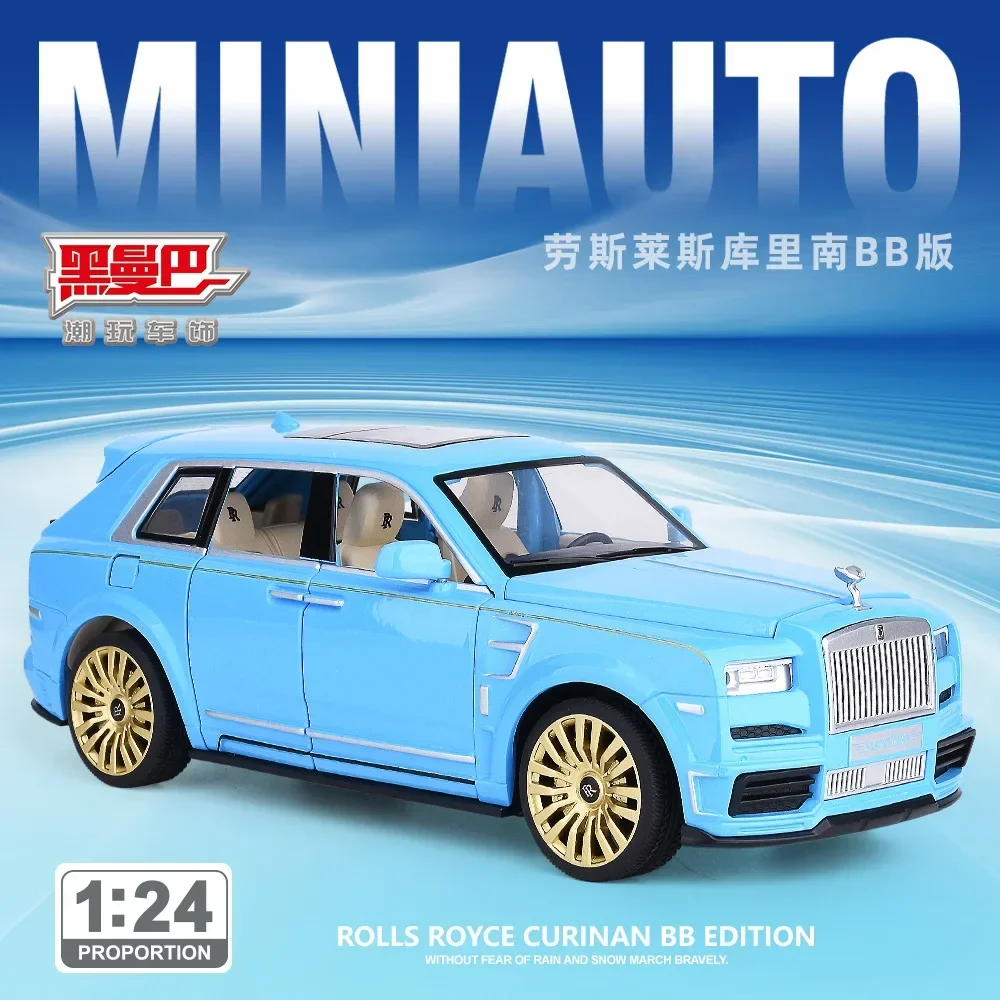 1:24 Rolls Royce Cullinan Bb Edition Diecast Metal Alloy Model Car Sound Light Pull Back Collection Kids Toy Gifts X58