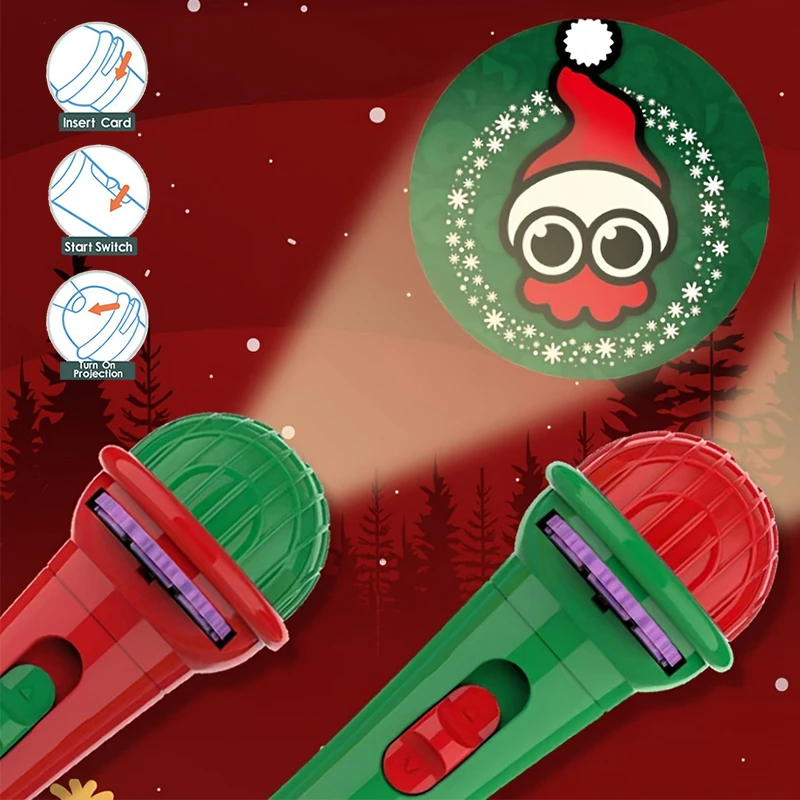 Children's Early Education Projection Flashlight &ndash; Baby Educational Toy with Santa Claus Glow Patterns, Christmas Gift Includes