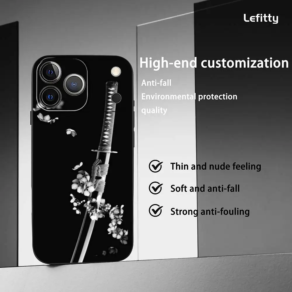 Samurai Sword Black Frosted Soft Phone Case