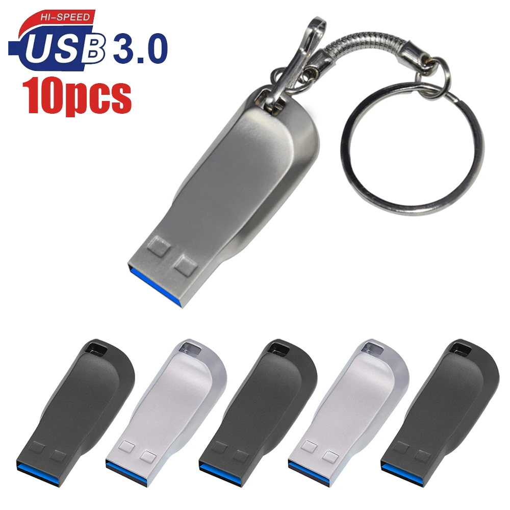 10PCS/LOT Creative USB 3.0 Flash Drive 128GB 64GB Metal Pen Drive