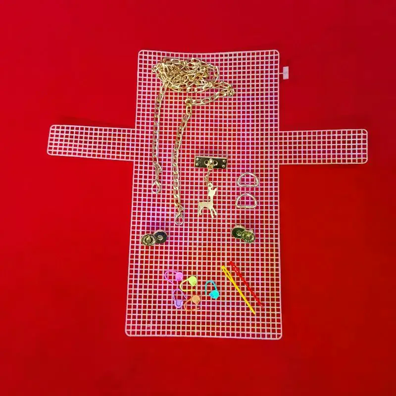 DIY Knitting Crochet Bags Kit Mesh Plastic Canvas Sheets Ribbon Set For DIY Craft Shoulder Bags Accessories Tool With Knitting