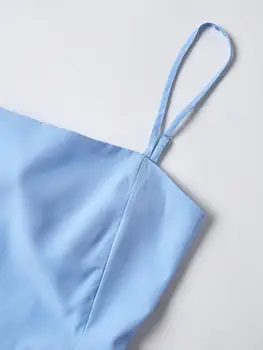 Summer Women's Light Blue Italian Thin Strap Layered Mini Dress Is A Sexy and Cute Short Party Dress 6