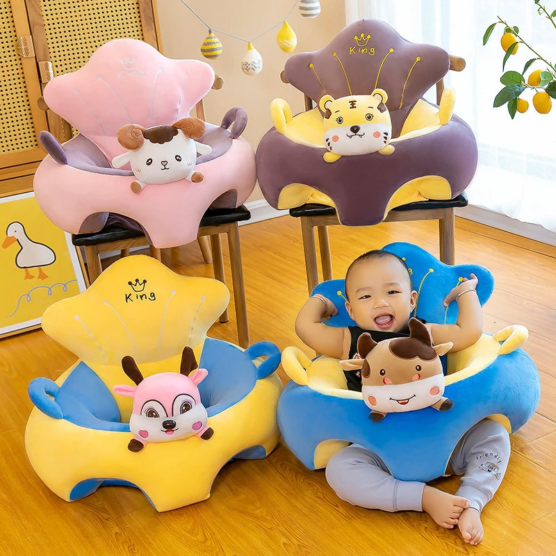 

Cartoon Toddler Nest Puff Wash Baby Sofa Support Seat Cover Plush Chair Learn To Sit Comfortable (No Stuffing Cradle Only Cover)