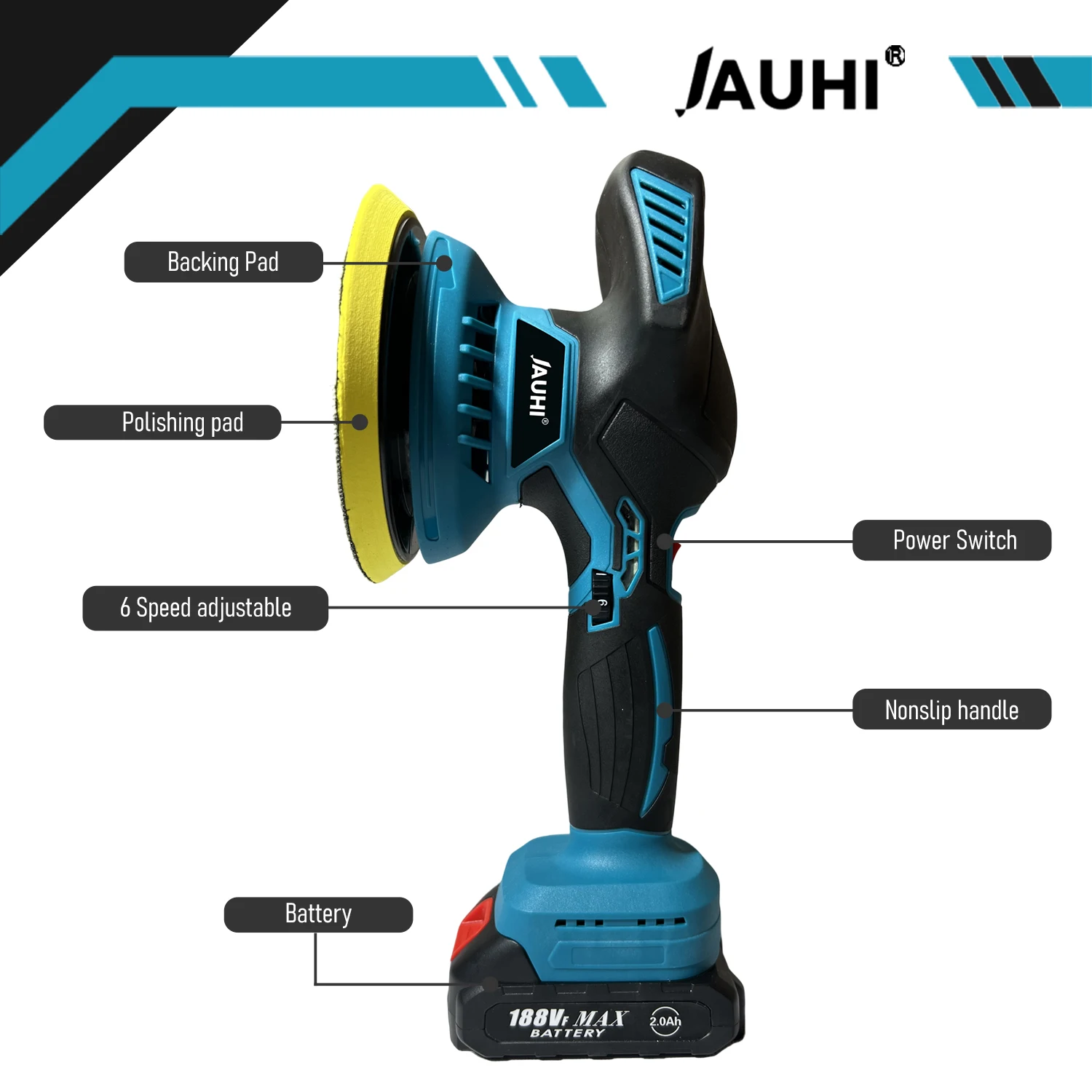 Cordless Car Polisher For Makita Battery Wireless Car Polishing Machine 6 Gears Electric Polish Machines Adjustment Power Tools 2