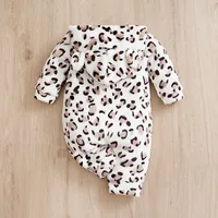 Winter Leopard print Clothes Spring Flannel Baby Boys Girls Clothing Cartoon 0-18 months Newborn Baby Newborn Long Sleeve Soft 2