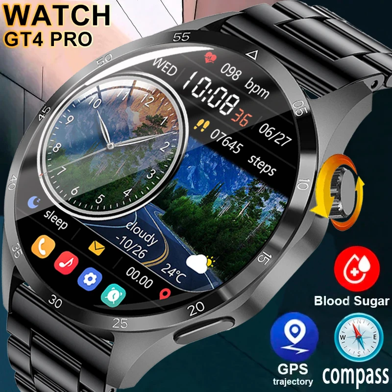 

Мужские Смарт-часы для Huawei GT4 Max, умные часы с экраном AMOLED HD, Bluetooth, звонки, мониторинг уровня глюкозы в крови, Смарт-часы с мониторингом здоровья, новинка 2024